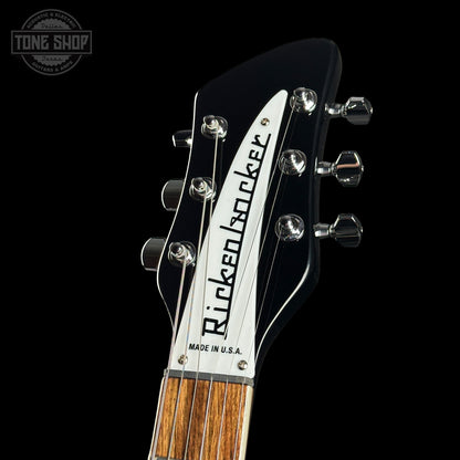 Headstock of Rickenbacker 360 Thinline Semi-Hollow Jetglo 6-String.