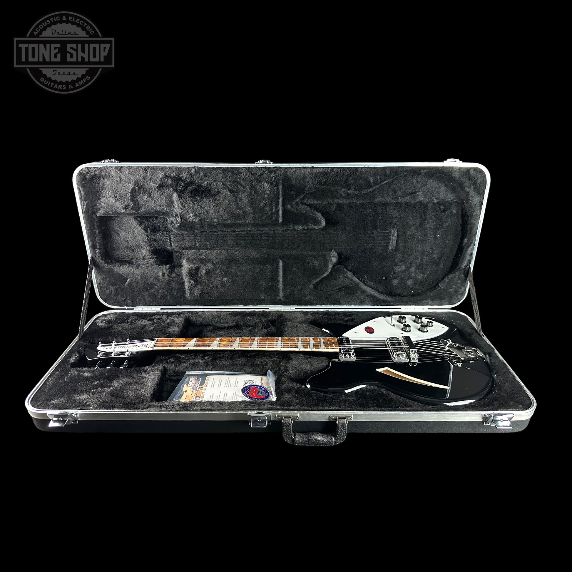 Rickenbacker 360 Thinline Semi-Hollow Jetglo 6-String in case.