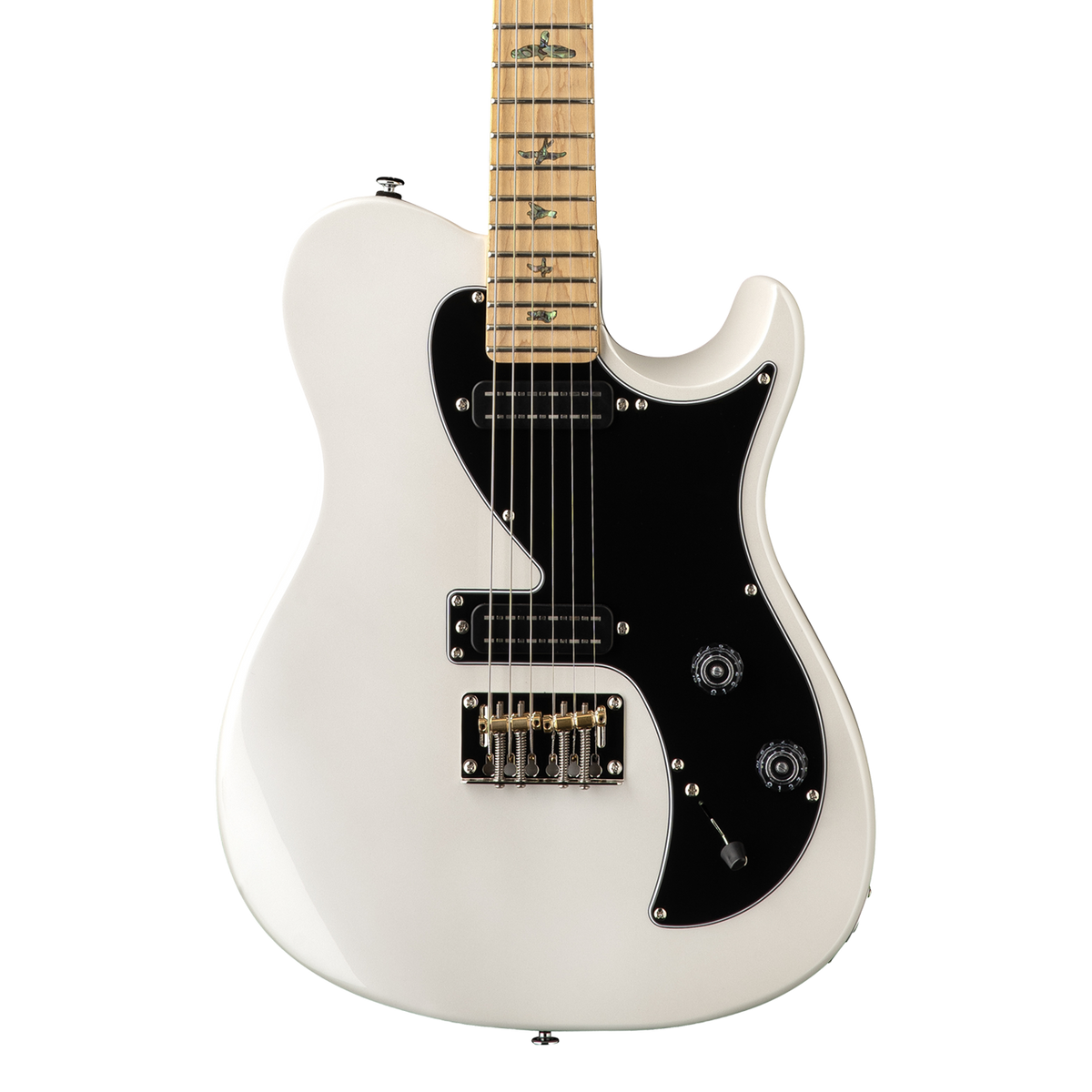 Front of PRS SE NF 53 Pearl White.