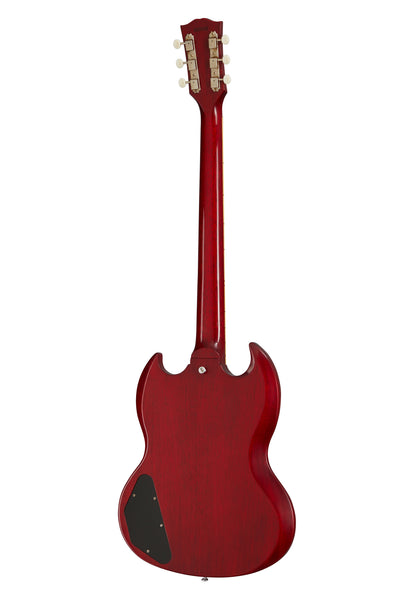 Back of Gibson 1963 SG Special Reissue Lightning Bar VOS Cherry Red.