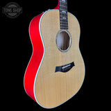 Front angle of Taylor 2025 Namm Custom #35 Grand Pacific Big Leaf Maple.