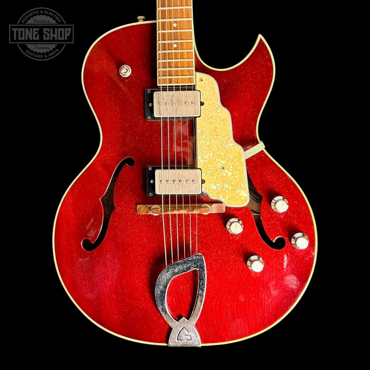 Front of Used 1997 Guild Starfire II TRP Mahogany Trans Red w/SD Pickups.