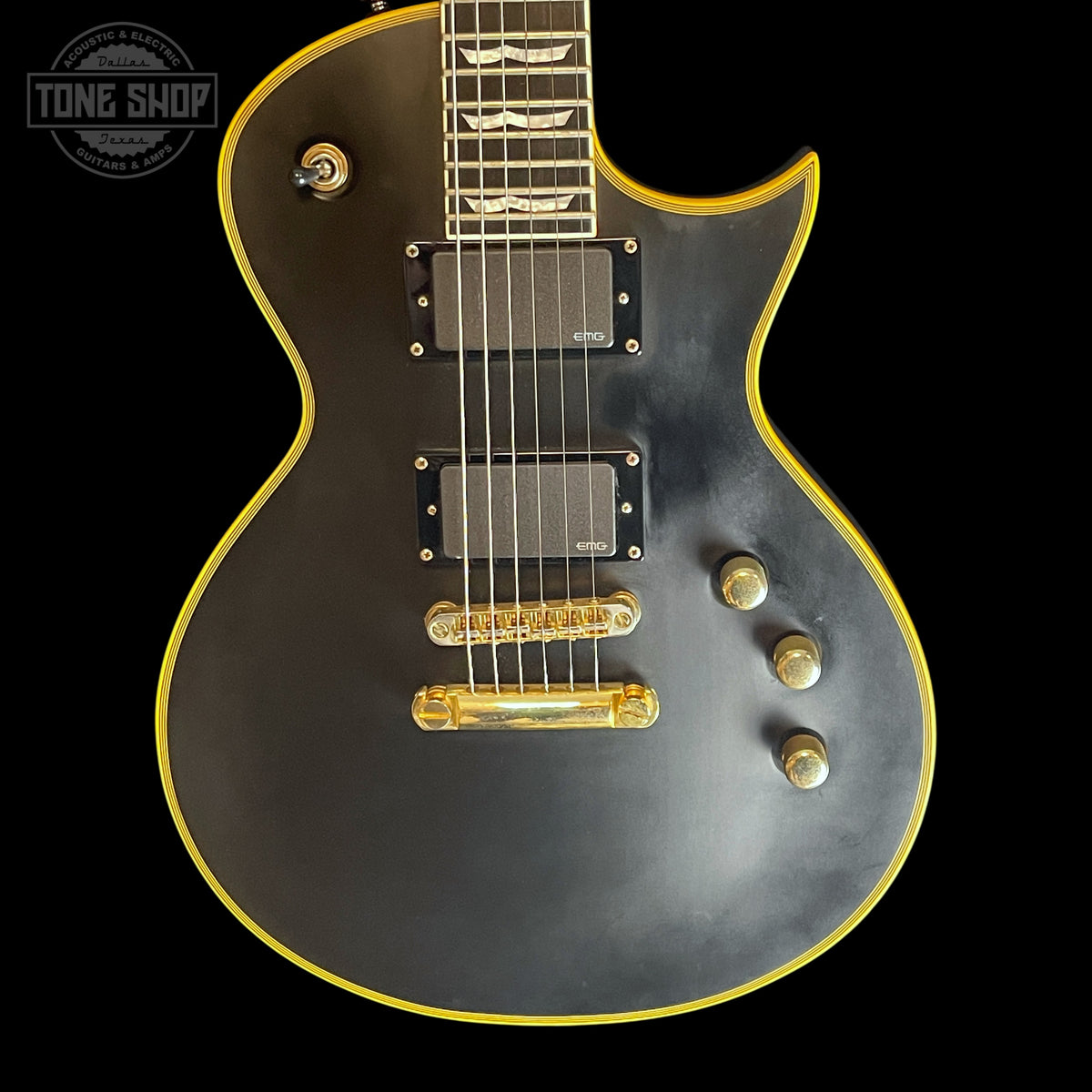 Front of Used 2011 ESP LTD Deluxe EC 1000 Matte Black.