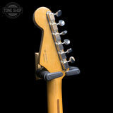 Back of headstock of Used 2018 Fender Classic Series 50s Stratocaster Daphne Blue.