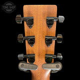 Back of headstock of Used 2020 Martin 000-12e Koa Road Series.