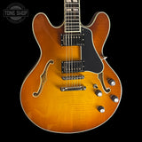 Front of Used 2021 Eastman Guitars T486-GB Thinline Semi-hollowbody Gold Burst.