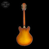 Full back of Used 2021 Eastman Guitars T486-GB Thinline Semi-hollowbody Gold Burst.