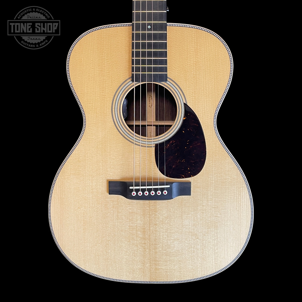 Front of Used Martin OM-28 Modern Deluxe w/ LR Baggs HiFi Duet.