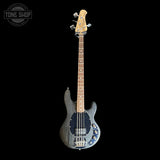 Full front of Used Sterling by Music Man Sting Ray Bass Satin Black.