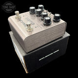Front angle of Used Strymon Deco Tape Saturation And Double Tracker Delay Pedal V2.