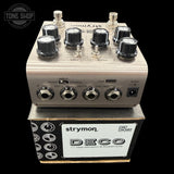 Back panel of Used Strymon Deco Tape Saturation And Double Tracker Delay Pedal V2.