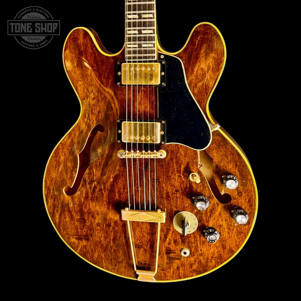Front of Vintage 1973 Gibson ES-345TD Stereo Walnut Finish w/Changed Tuners.