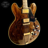 Front angle of Vintage 1973 Gibson ES-345TD Stereo Walnut Finish w/Changed Tuners.