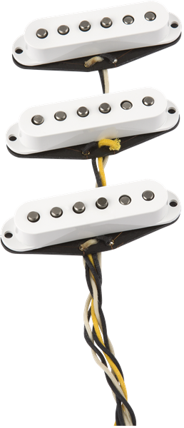 Front of Fender Custom Shop Fat '60s Stratocaster Pickups.