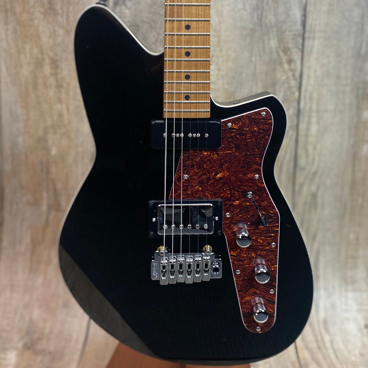 Front of Reverend Double Agent W Midnight Black.