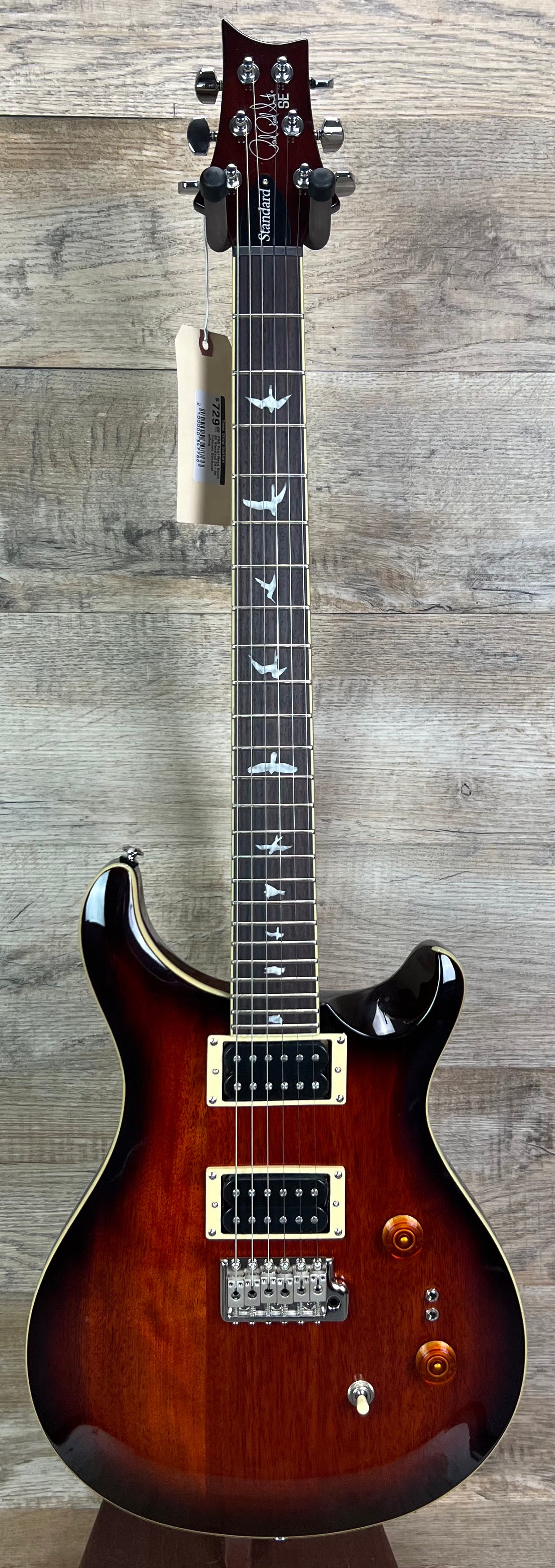 Full frontal of PRS Paul Reed Smith SE Standard 24-08 Tobacco Sunburst.