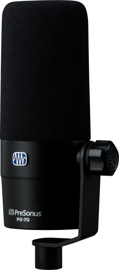 Right angle of PreSonus PD-70 Broadcast Dynamic Microphone.