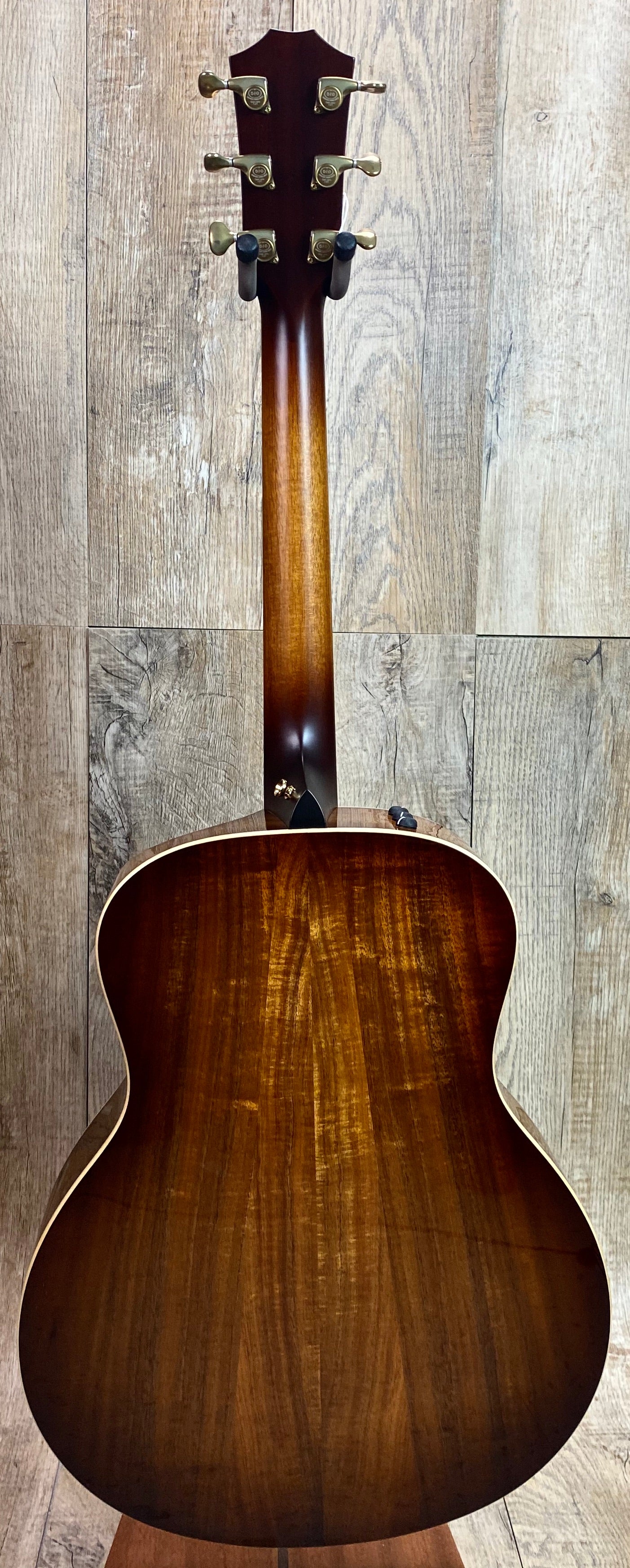 Back of Taylor K26ce Acoustic Guitar in shaded edgeburst Tone Shop Guitars DFW