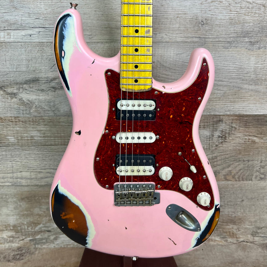 Front of Nash S-57 Shell Pink/2 Tone Heavy Aging Alder/MN HSH 7lbs 13oz TSG209.