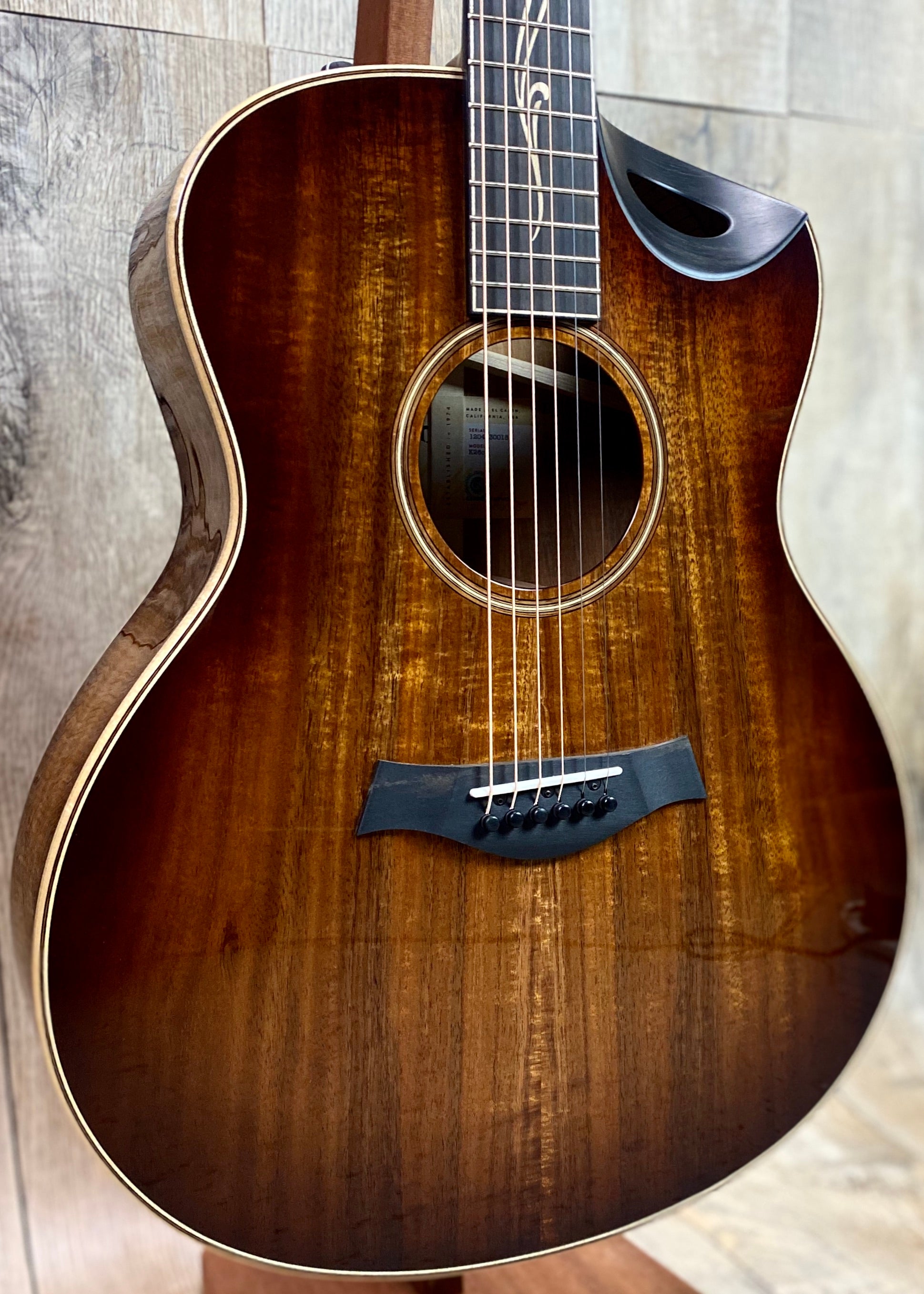 Taylor K26ce Acoustic Guitar body in Shaded Edgeburst Tone Shop Guitars Dallas Texas