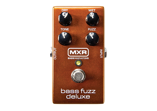 Top down of MXR M84 Bass Fuzz Deluxe Pedal.