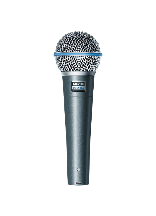 Full frontal of Shure BETA 58A Supercardioid Dynamic Microphone.