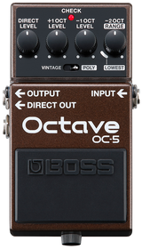 Top down of Boss OC-5 Octave Pedal.