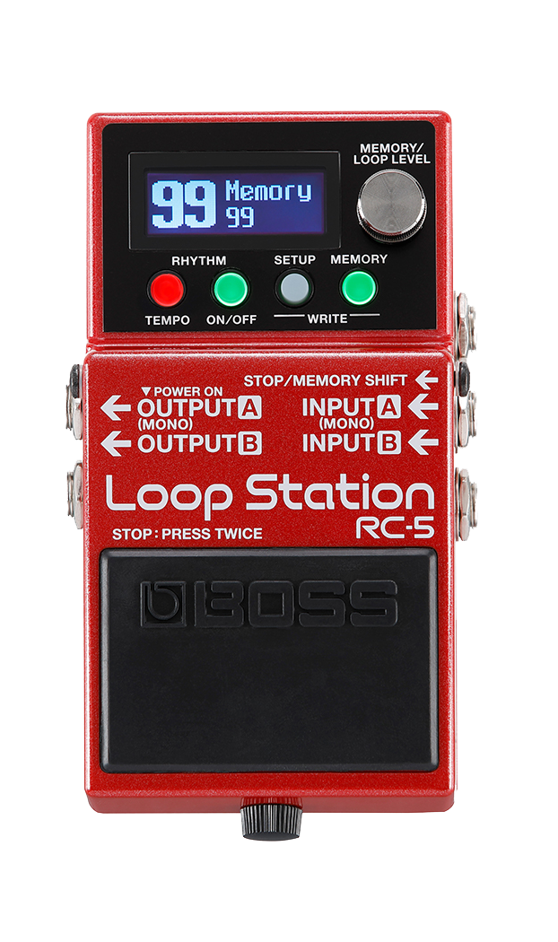 Top down of Boss RC-5 Loop Station Compact Recorder.