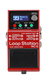 Top down of Boss RC-5 Loop Station Compact Recorder.
