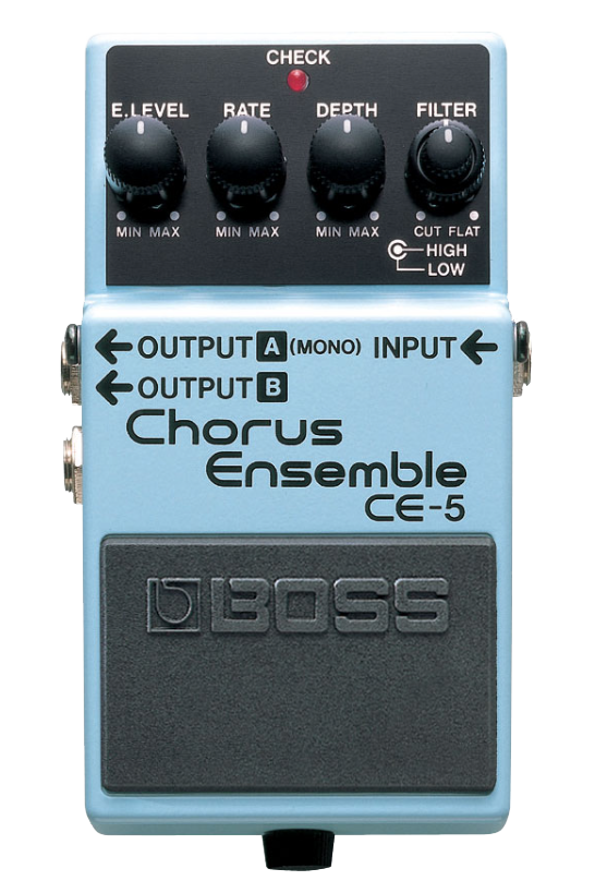 Top down of Boss CE-5 Chorus Ensemble.