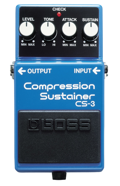Top down of Boss CS-3 Compression Sustainer.