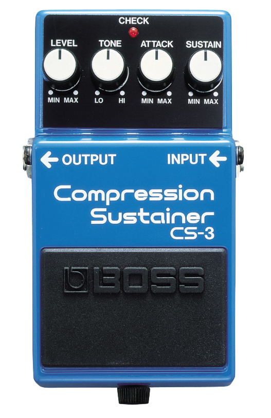 Top down of Boss CS-3 Compression Sustainer.