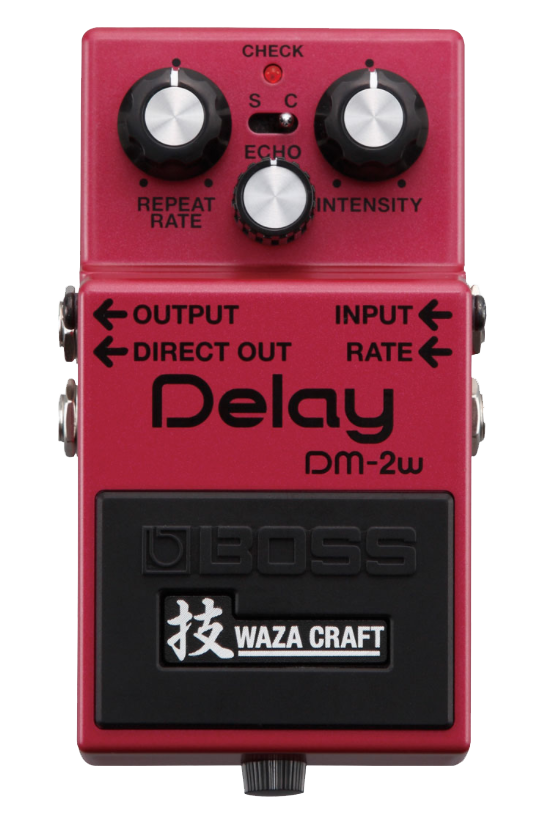 Top down of Boss DM-2W Delay Waza Craft Special Edition.
