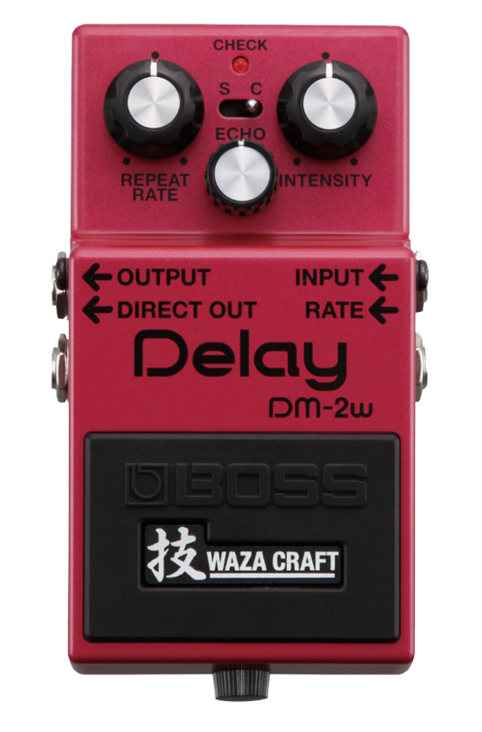 Top down of Boss DM-2W Delay Waza Craft Special Edition.