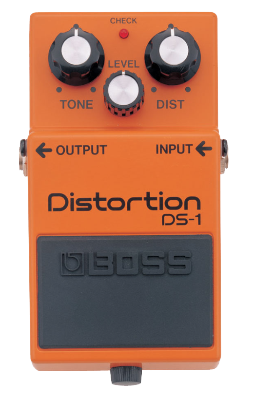 Top down of Boss DS-1 Distortion.
