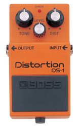 Top down of Boss DS-1 Distortion.