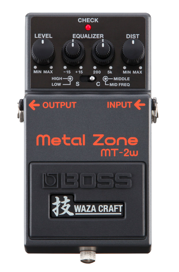 Top down of Boss MT-2W Metal Zone Waza Craft.