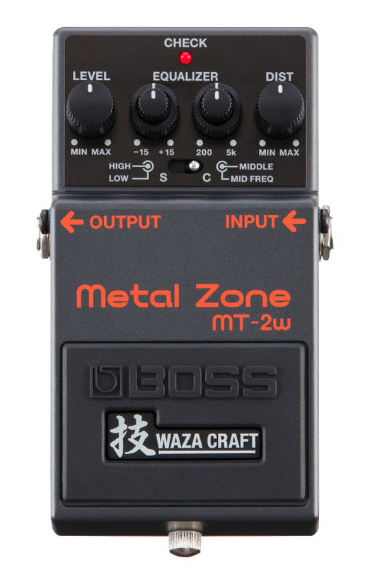 Top down of Boss MT-2W Metal Zone Waza Craft.
