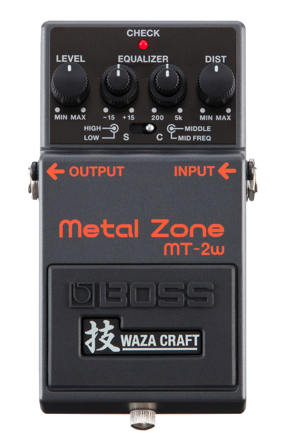Top down of Boss MT-2W Metal Zone Waza Craft.