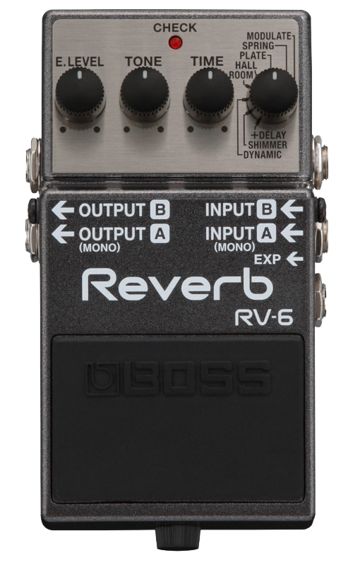Top down of Boss RV-6 Reverb.