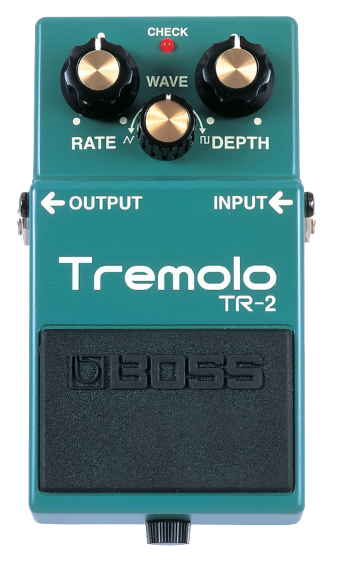 Top down of Boss TR-2 Tremolo.
