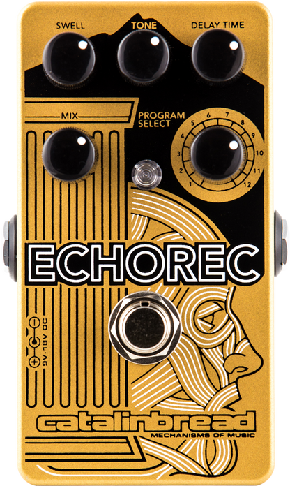 Top down of Catalinbread ECHOREC Multi-Tap Echo.