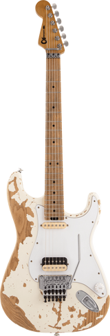 Full frontal of Charvel Henrik Danhage Limited Edition Signature Pro-Mod So-Cal Style 1 HS FR M MP White Relic.