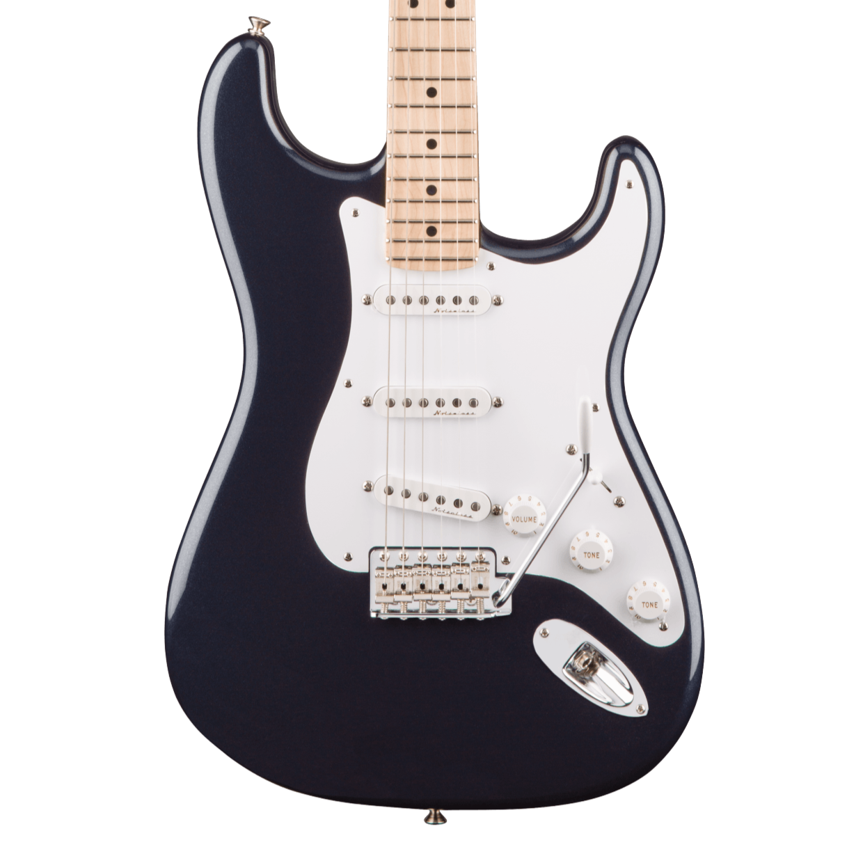 Front of Fender Custom Shop Eric Clapton Signature Stratocaster MP Midnight Blue.