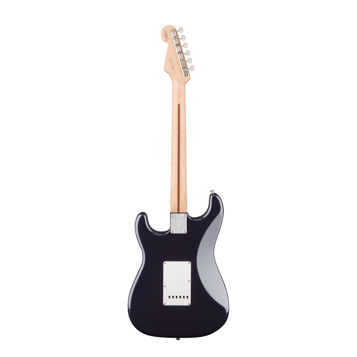 Back of Fender Custom Shop Eric Clapton Signature Stratocaster MP Midnight Blue.
