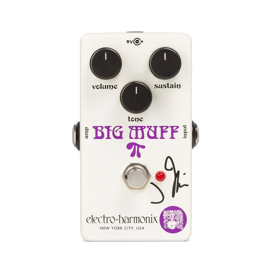 Top down of EHX Electro-Harmonix J Mascis Ram's Head Big Muff Pi.