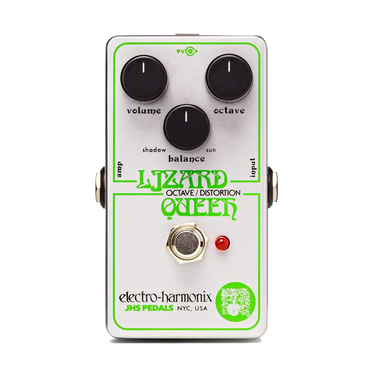 Top down of EHX Lizard Queen Octave Fuzz.