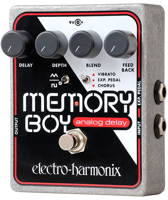 Top angle of EHX Electro-Harmonix Memory Boy Analog Delay Pedal with Chorus / Vibrato.