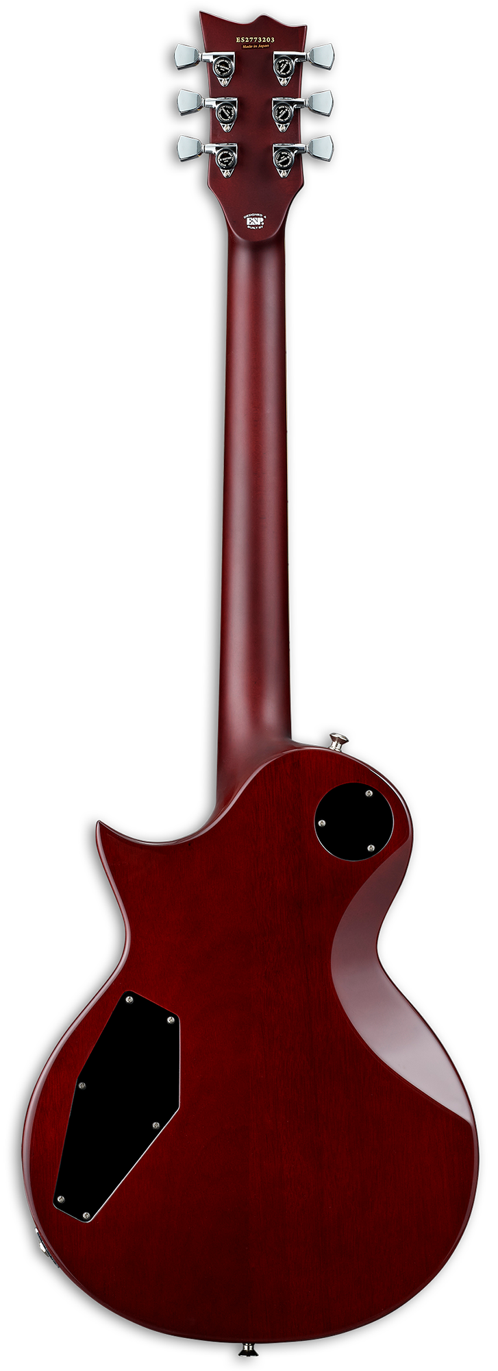 Back of ESP E-II Eclipse Full Thickness Vintage Honey Burst.