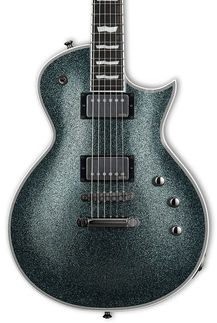 Front of ESP E-II Eclipse Granite Sparkle.